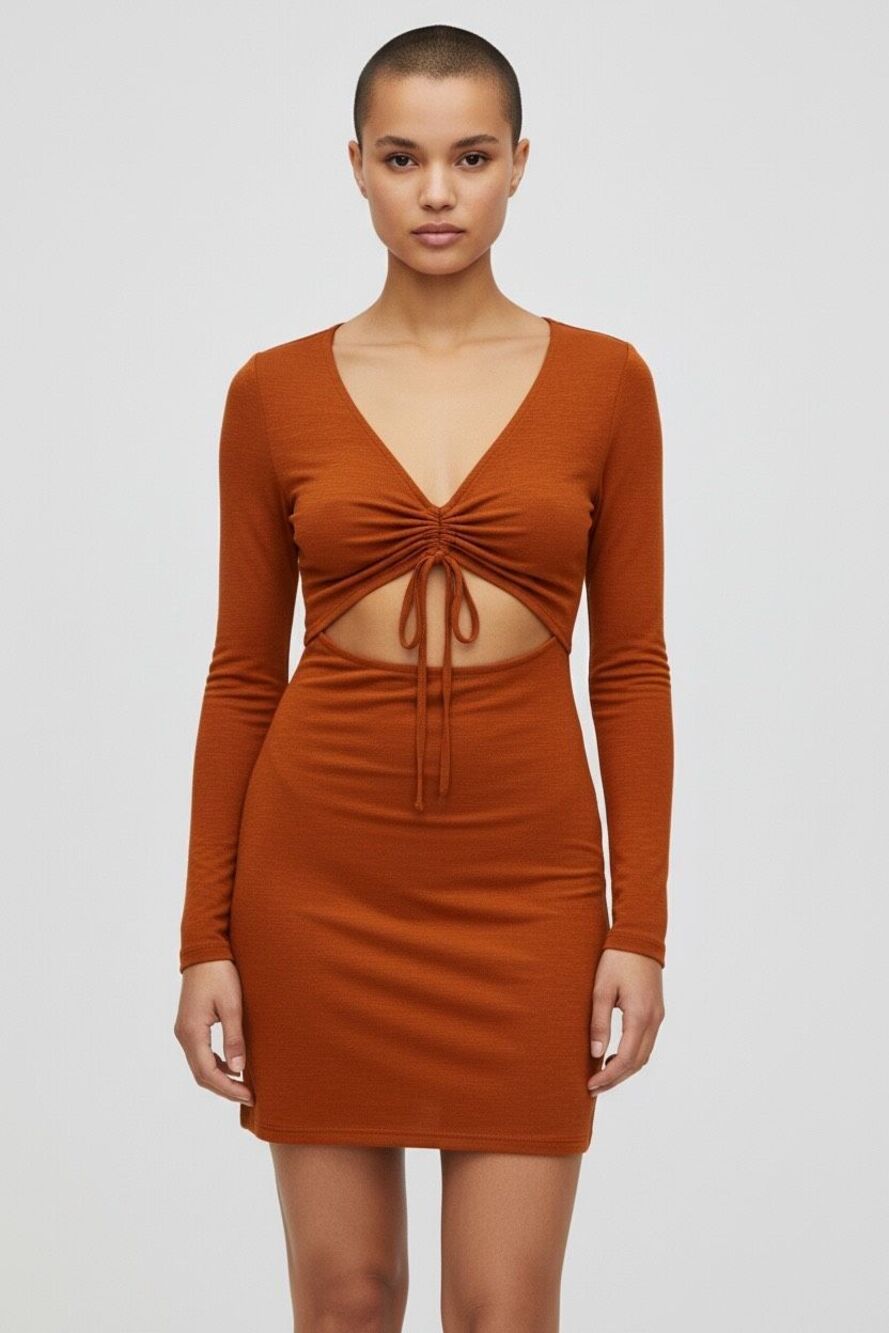 ✨Sweet Pot the Label Front Cutout Tie Mini Orange Sz 6 Dress✨